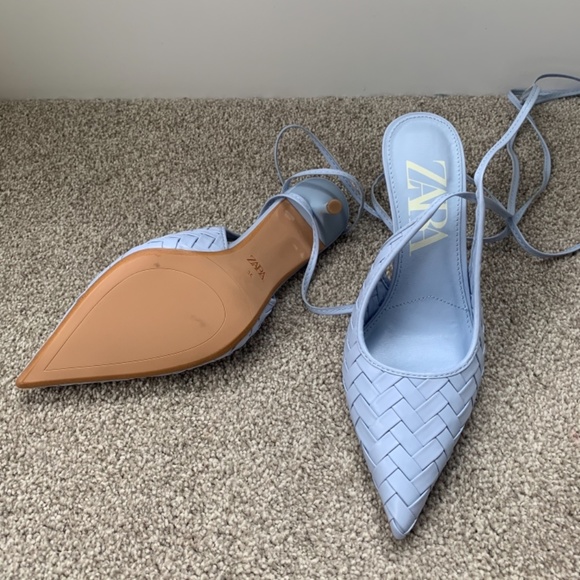 Blue Zara tie pumps - Picture 2 of 3